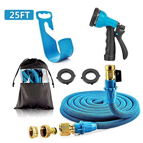 Huatuo 8m, 8 Funciones de Cabeza de Aerosol, Nueva Manguera de Jardín Profesional con Doble Tela de Latex Expandible con Núcleo de Metal Profesional Latex con Núcleo de Metal Profesional