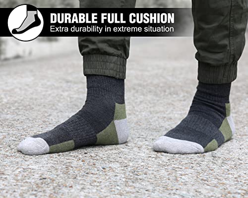 KEECOW Merino Wolle Wandersocken Herren & Damen 3 Paar, Thermo Fleece Socken Wintersocken Warmesocken für Outdoor Sport (DE/NL/SE/PL, Numerisch, 43, 46, Regular, Regular, Grüner)