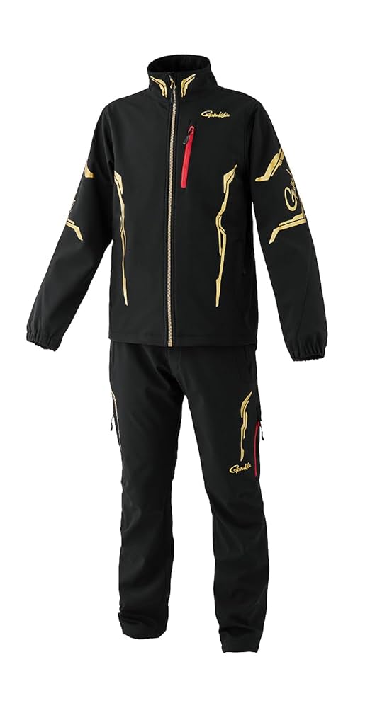 Gamakatsu ソフトシェルスーツブラック/ゴールド ソフトシェルスーツ GM3764 | がまかつ