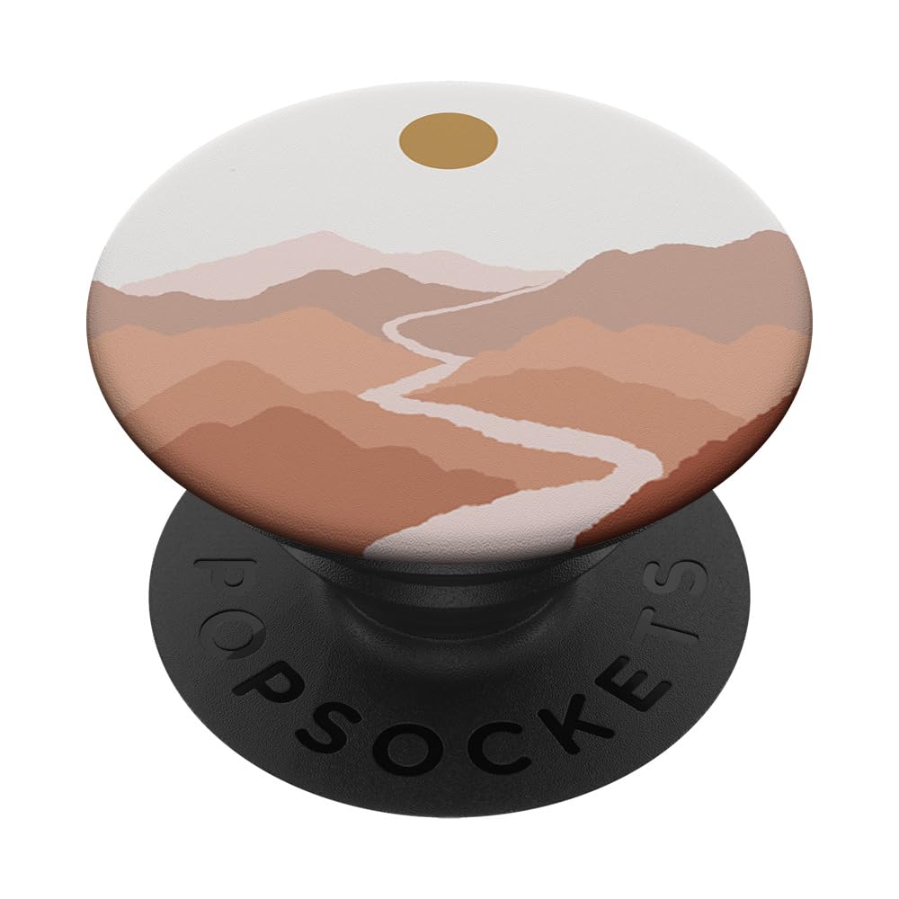 Sun Mountains River Boho Terracotta Bohemian Aesthetic Women PopSockets Adhesive PopGrip