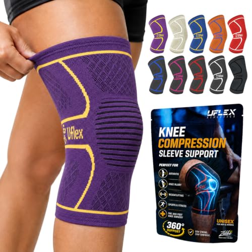 Image of Knee Brace for Men and Women Knee Compression Sleeve Knee Support Wraps for Arthritis Joint Pain Relief, Workout, Swelling, Sports, Circulation, Running, Recovery for ACL & Meniscus Tear
