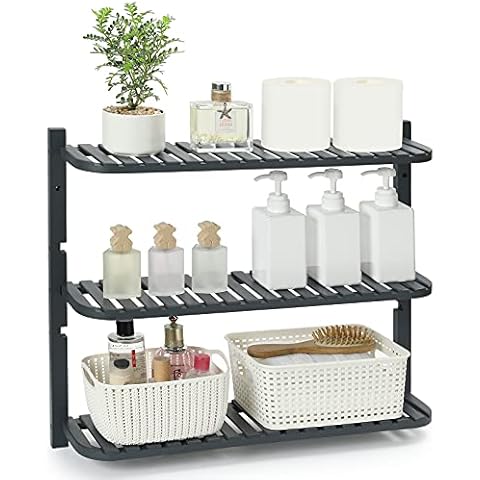 Smatdecis Bamboo Bathroom Shelf Organizer Cover