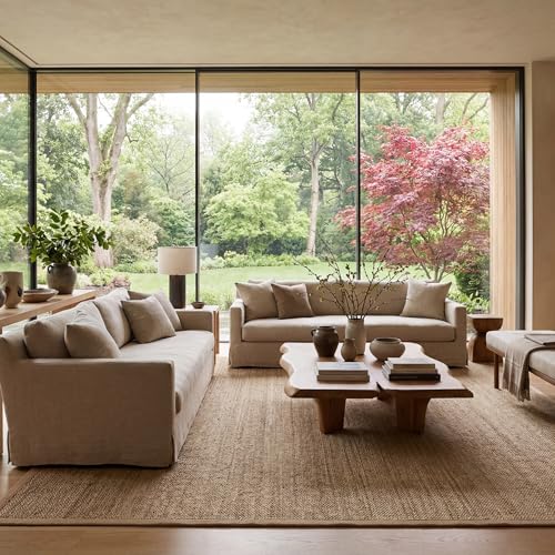 Nuloom Elijah Beige/Natural, 10' x 14', Basketweave, Seagrass, Soft and Textured, High Traffic, Stain Resistant, Easy Clean, Durable Area Rug for Bedroom, Living Room, Dining, Den, Foyer, Entryway