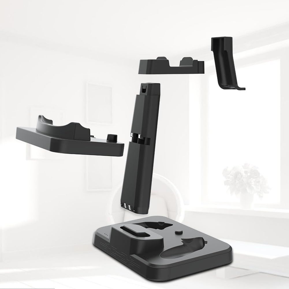 Soporte de exhibición VR 3/3S | Construcción ABS con controlador y soporte para auriculares | colgador de gafas AR | para compacto 27 x 17 x 2 cm | Negro