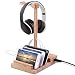 Produktbild Docooler Holz Kopfhörer Stand mit USB 3.0 Ladegerät 3 Ports Universal Lade Kopfhörer Kleiderbügel Halter