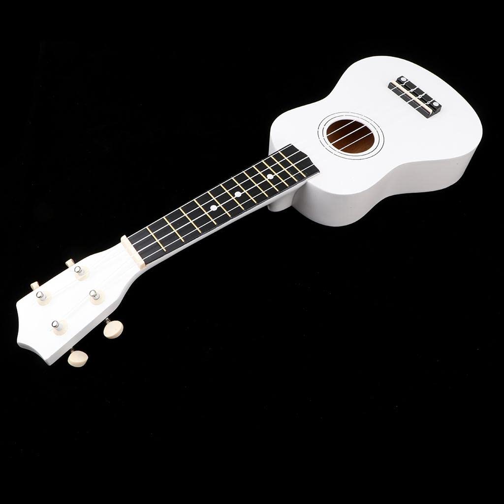 Ukulele Strumento Musicale Mini Chitarra 4 Corde Legno Accordabile in Nylon Adatto a Bambini Principianti Adulti Regalo Strumenti Musicali, Bianca