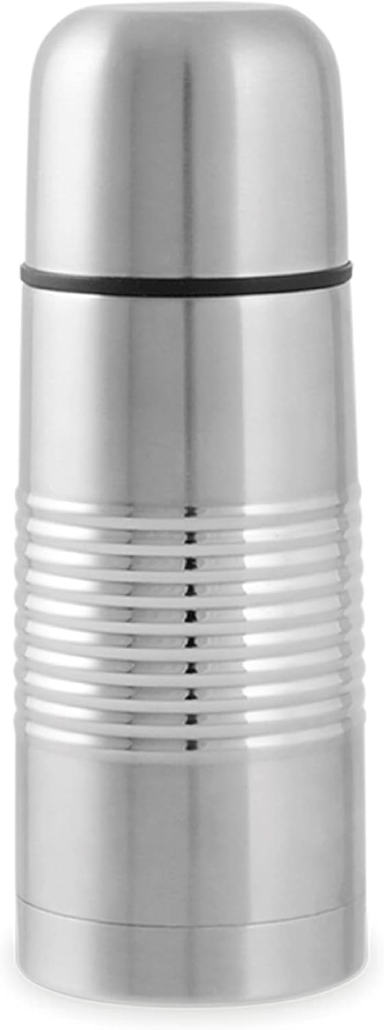 967 Flask Rigato, Stainless Steel, Grey, 7 x 7 x 19 cm