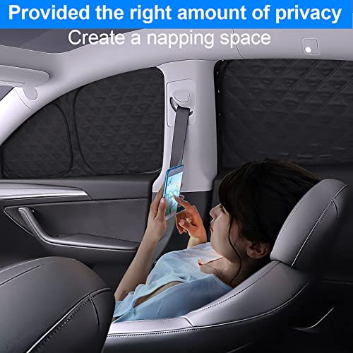 For Tesla Model Y Side Window Sunshade - 7 Pieces Camping Privacy Shade Set, Upgraded 4 Layers Uv Blocker Car Window Sun Shade For Model Y Accessories 2019-2023 #TOP3