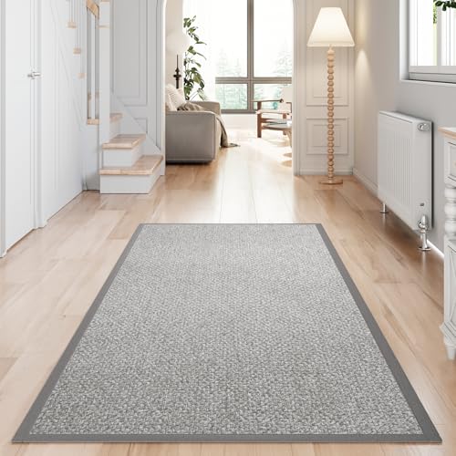 YDKGL Washable Runner Rug 3x5 Jute Like Entryway Indoor Runner Mat Rugs Non Slip, Woven Soft Farmhouse Area Boho Floor Carpet for Hallway Kitchen Laundry Hall Backdoor Bedroom Living Room, Grey by YDKGL - Image 8