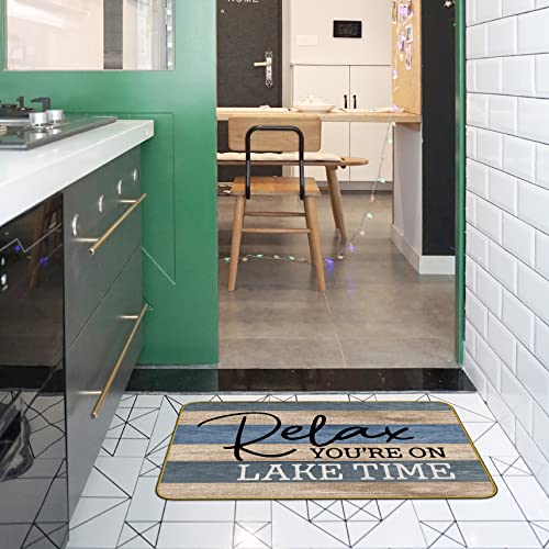 Mingnei Relax You're On Lake Time Doormat Door Mat For Home Entrance, Nautical Lake House Floor Mats For House Front Indoor Inside Outdoor Outside Entryway Rug 30 X 17 Welcome Mat #TOP3