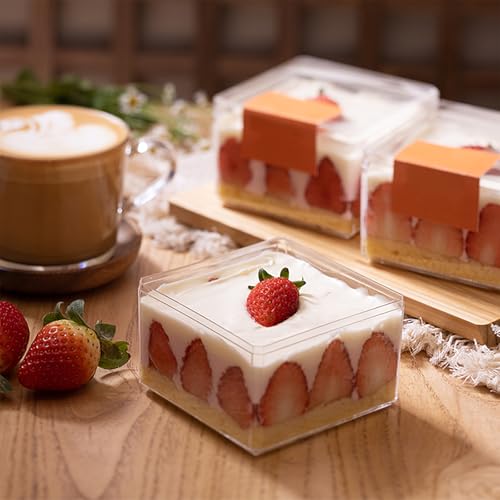 Plastic Dessert Cups with Lids and Stickers,Tiramisu Containers,Cookie Containers,Clear Food Containers for Fruit,Pudding,Mousse, Tiramisu Cups With Lids (16pcs,Clear,3.7 * 3.7 * 2.5 in) by Generic - Image 6
