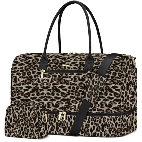 Travel Weekender Bags for Women: Duffel Bag with Shoe Compartment Overnight