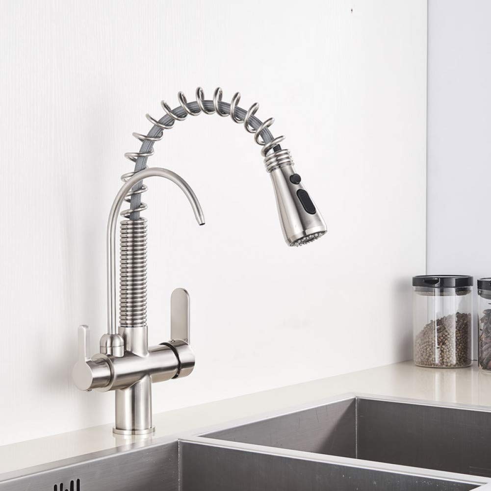 Mitigeur eau chaude et froide purifié à douchette extractible 2 voies