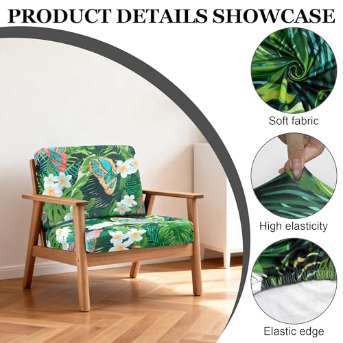 Image of BIETYONE 4Pcs Patio Stretch Cushion Covers,Outdoor Sofa Replacement Cover Slipcovers for Patio Furniture Cushion Covers, Washable Reusable Furniture Protector