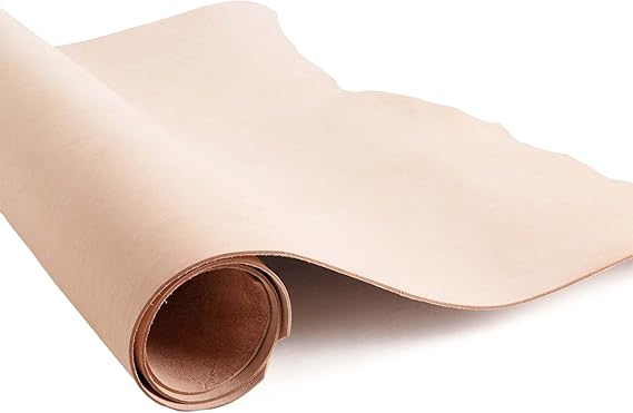 ELW 8-9 oz (3.2-3.6mm) Thickness Weight Pre-Cut 10-12 SQ FT Vegetable Tanned Leather Cowhide Grade AB Full Grain Leather for Tooling, Carving, Engraving, Molding, Embossing, Stamping, & Dyeing