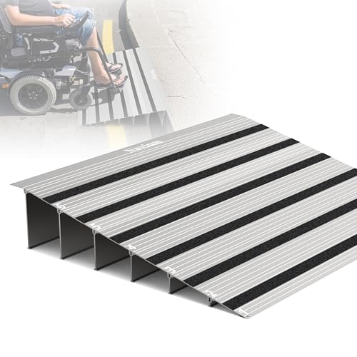 Nuvium 6 Rise Threshold Ramp for Doorways, Aluminum Door Entry Ramps for wheelchairs for Home, 800lbs Load Capacity, Portable Wheelchair Ramp for Scooters, Power Chairs, Walkers