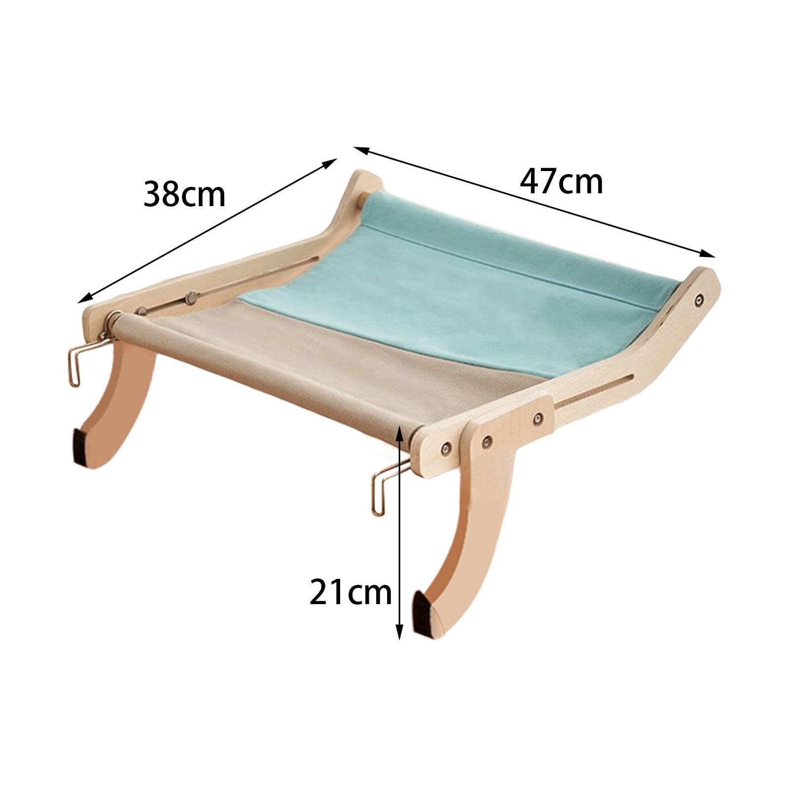 F Fityle Chat fenêtre perchoir Chat fenêtre hamac siège pour Chats d'intérieur lit de Chat réglable offrant Gain de Place Lavable, Bleu Gris