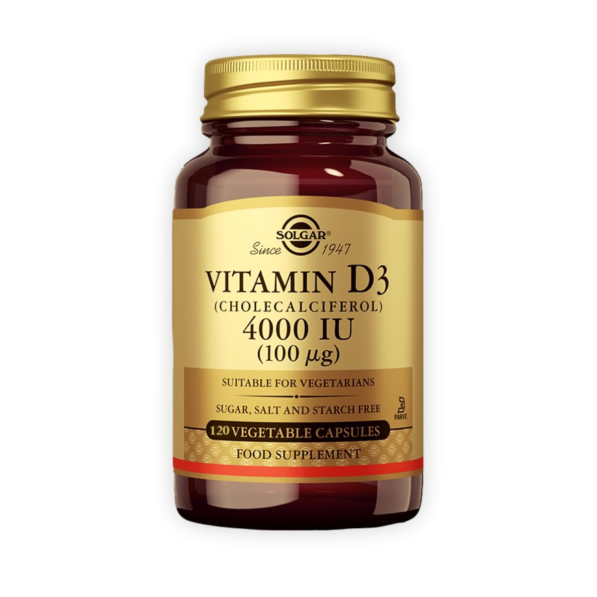 SolgarVitamin D3 (Cholecalciferol) 4000 IU (100 mcg) - 120 Vegetable Capsules
