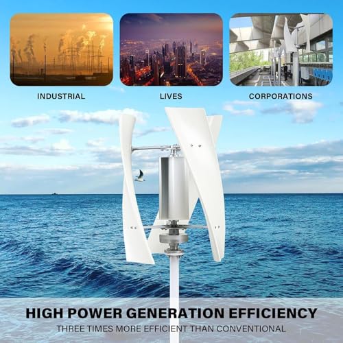 Kit de generador de turbina eólica de 6000 W, sistema de energía renovable para el hogar, generador de viento de eje vertical de CA trifásico para producción de electricidad ecológica
