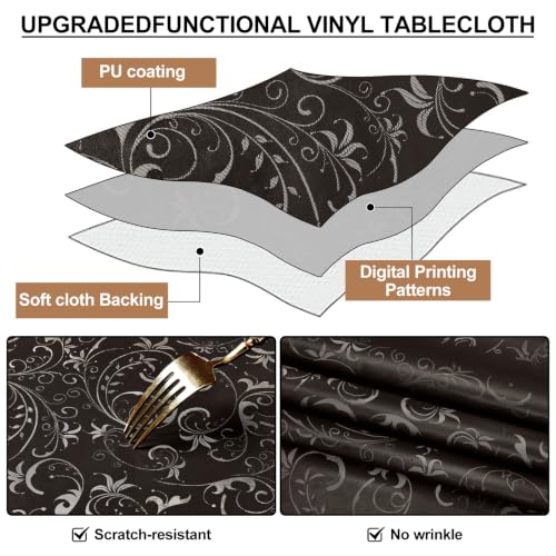 Image of Smiry Rectangle Waterproof Heavy Duty Vinyl Tablecloths, 60 x 120 Inch