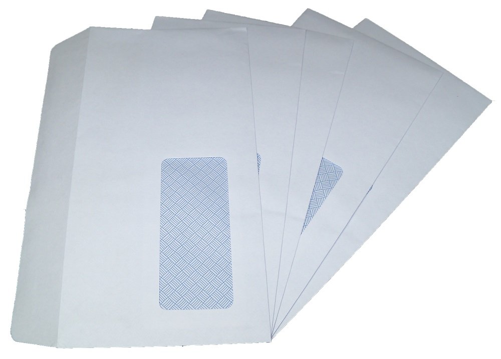 25 White DL/Letter Size Self Seal Paper Envelopes With Address Window 110 x 220mm 80gsm - Office Postal Mailing Postage Posting Supplies