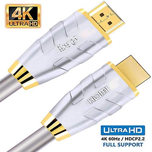 HDMI Cable10ft-HDMI 2.0(4K@60Hz)-18Gbps+ -28AWG Advanced Braided Cord-Gold Plated Connectors-Ethernet,Audio Return Video 4K2160p HD1080p3D,Compatible