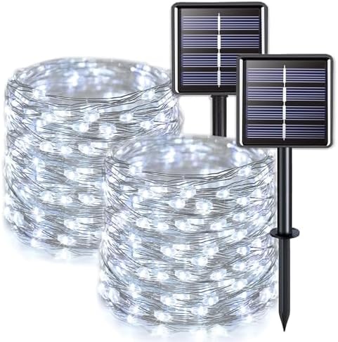 JMEXSUSS 2 Pack Solar String Lights Outdoor Waterproof, Each 33FT...
