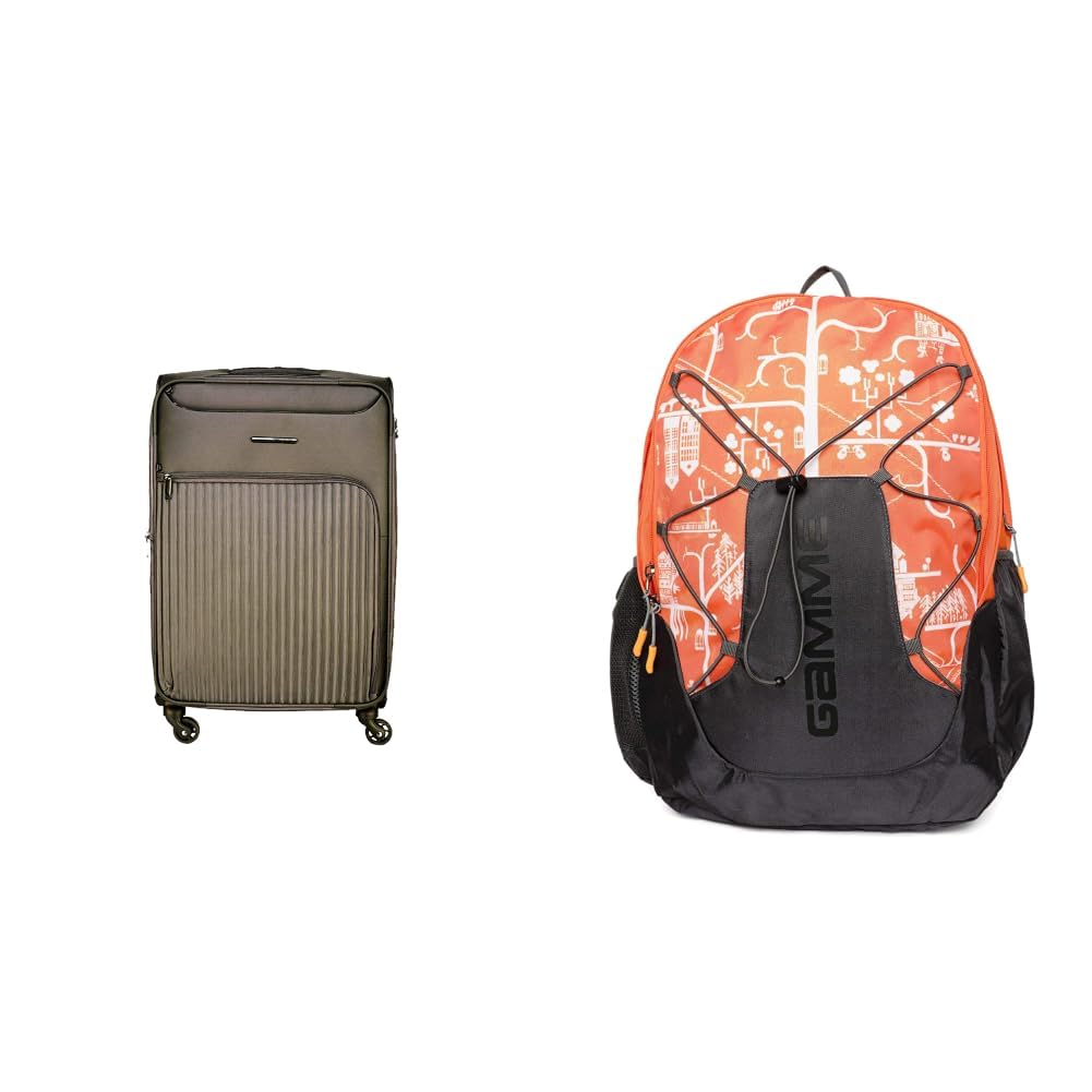 finessa soft side luggage trolley/travel/tourist bag/check in luggage-24 + qubito 41 ltrs, backback for boys, backpack with rain cover, backpack, backpacks for men