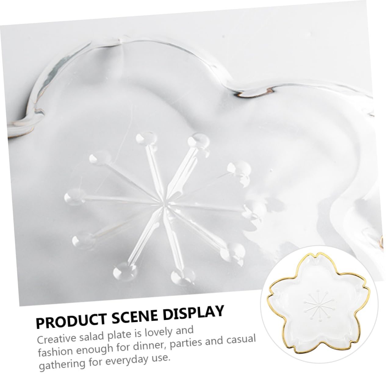 SOLUSTRE 1Pc Fruit Tray Elegant Dessert Plate for Serving Fruits Salads for Tableware Kitchen Decor Premium Quality Food Serving Plate