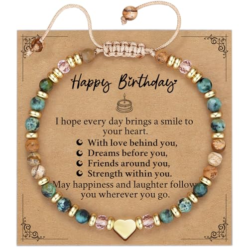 Idylane Happy Birthday Gifts for Women Best Friend Friendship BFF Bestie Bracelets Sister Gift from Sister Turquoise Bracelet Retirement Mom Gifts