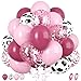 Paready Cow Balloons, 30PCS Pink Cow Balloons 12 Inch Pink Confetti and Cow Print Balloons Hot Pink and Light Pink Latex Balloons Pastel Pink Cow Balloons for Cow Party Girls Birthday Baby Shower