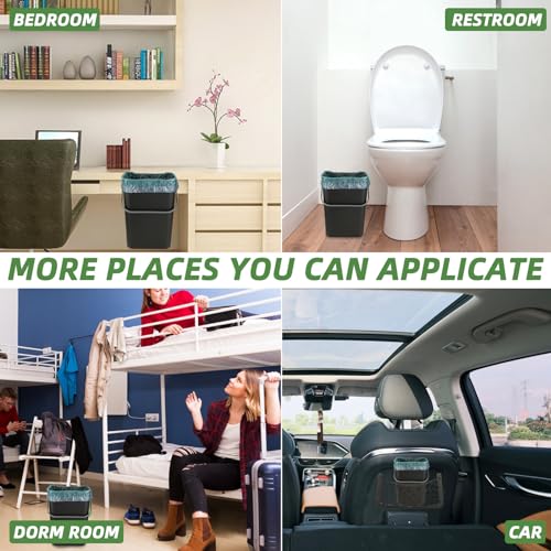 Image of 1Pcs Hanging Trash Can with Lid, 3.2 Gallon /12L Kitchen Hanging Garbage Can with Lid, Large Wall-Mounted Compost Bin Under Sink for Kitchen, Bathroom, Cabinet Door(Black)