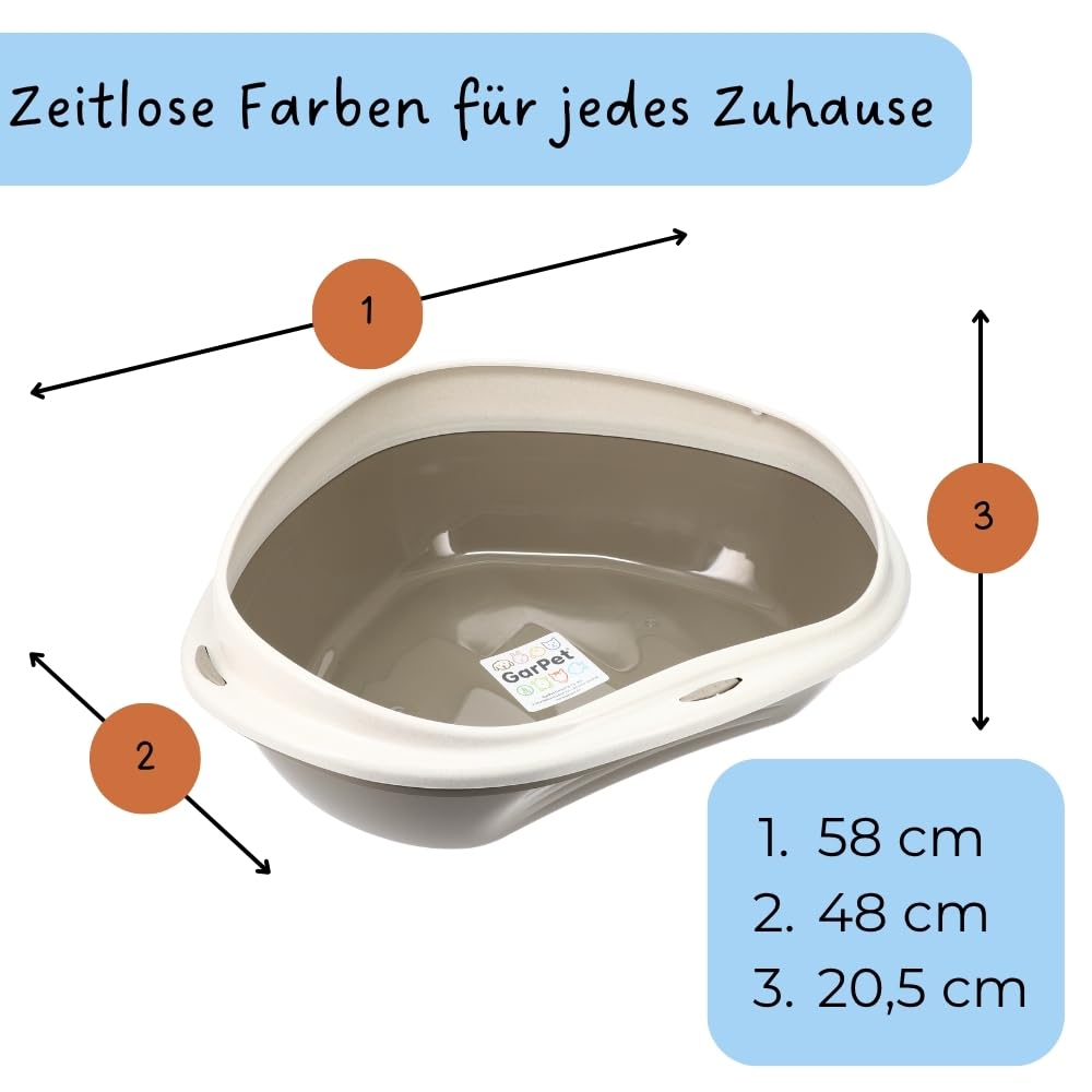 GarPet Katzenklo Ecke klein Eck Katzentoilette mit Rand ohne Deckel offen  grau Katzen WC Ecktoilette : Amazon.de: Haustier