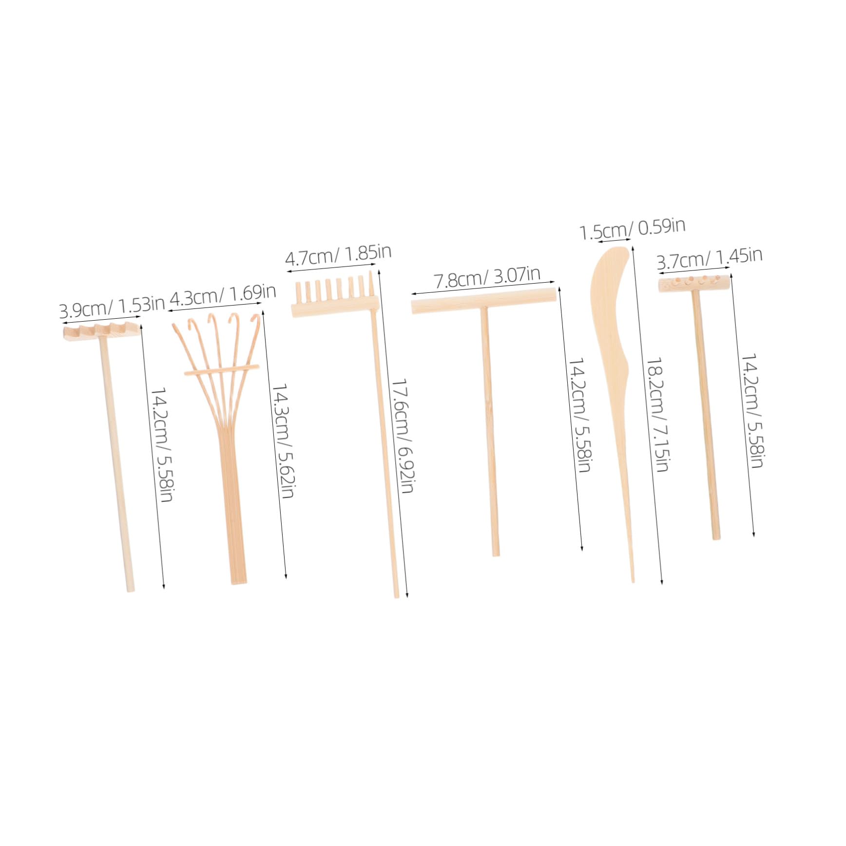 UKCOCO Herramientas De Rastrillo De Jardín Mini Zen Accesorios para Jardines De Miniatura Juego De Decoración Hogar Oficina para Meditación De Escritorio y Cuidado De Sustratos De Roca