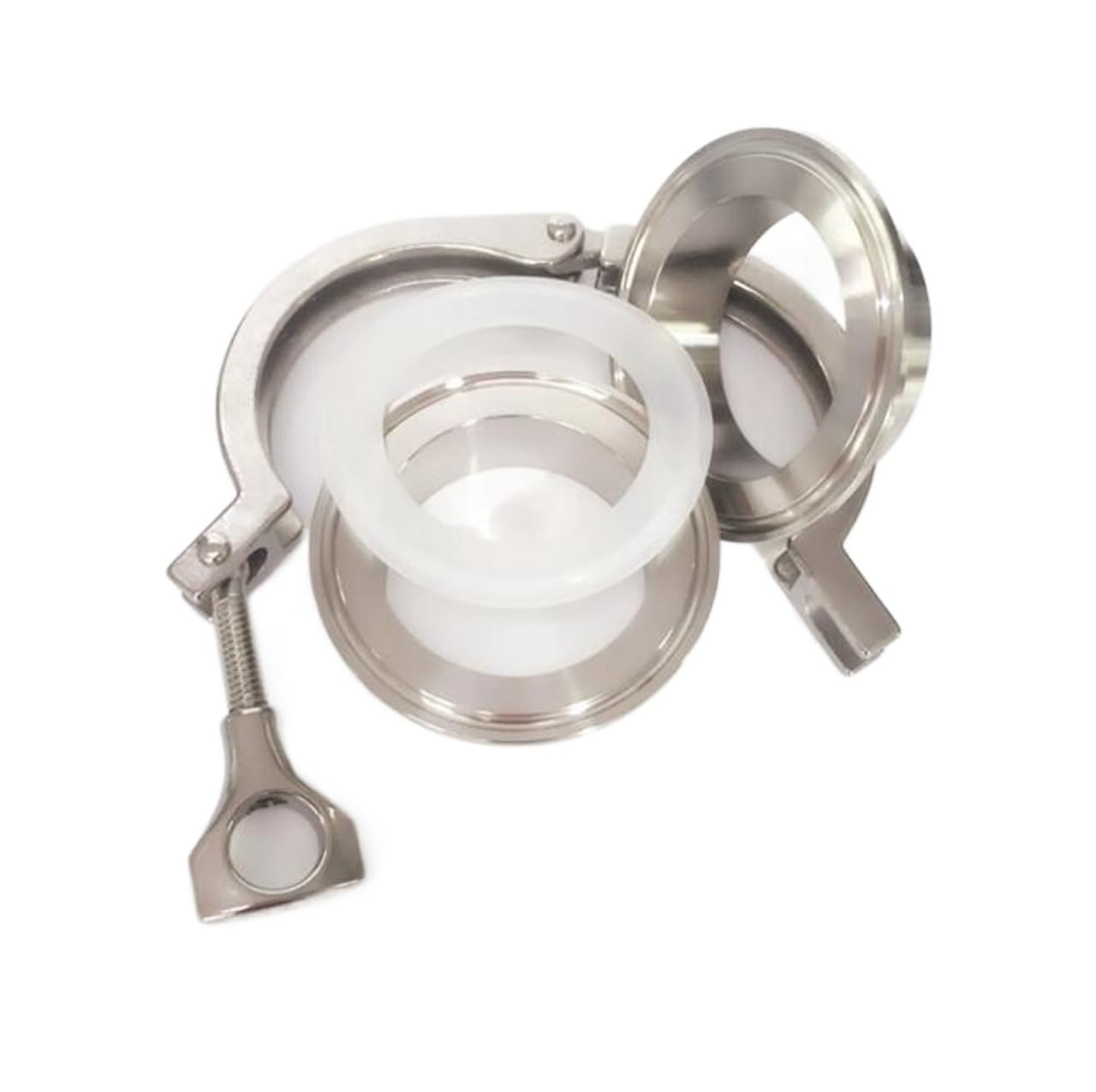 GRFIT 19mm-102mm sanitarny zestaw okuć triclamp, 1 zacisk 2 tuleja 1 silikonowa uszczelka, SS304 (Color : 32mm)