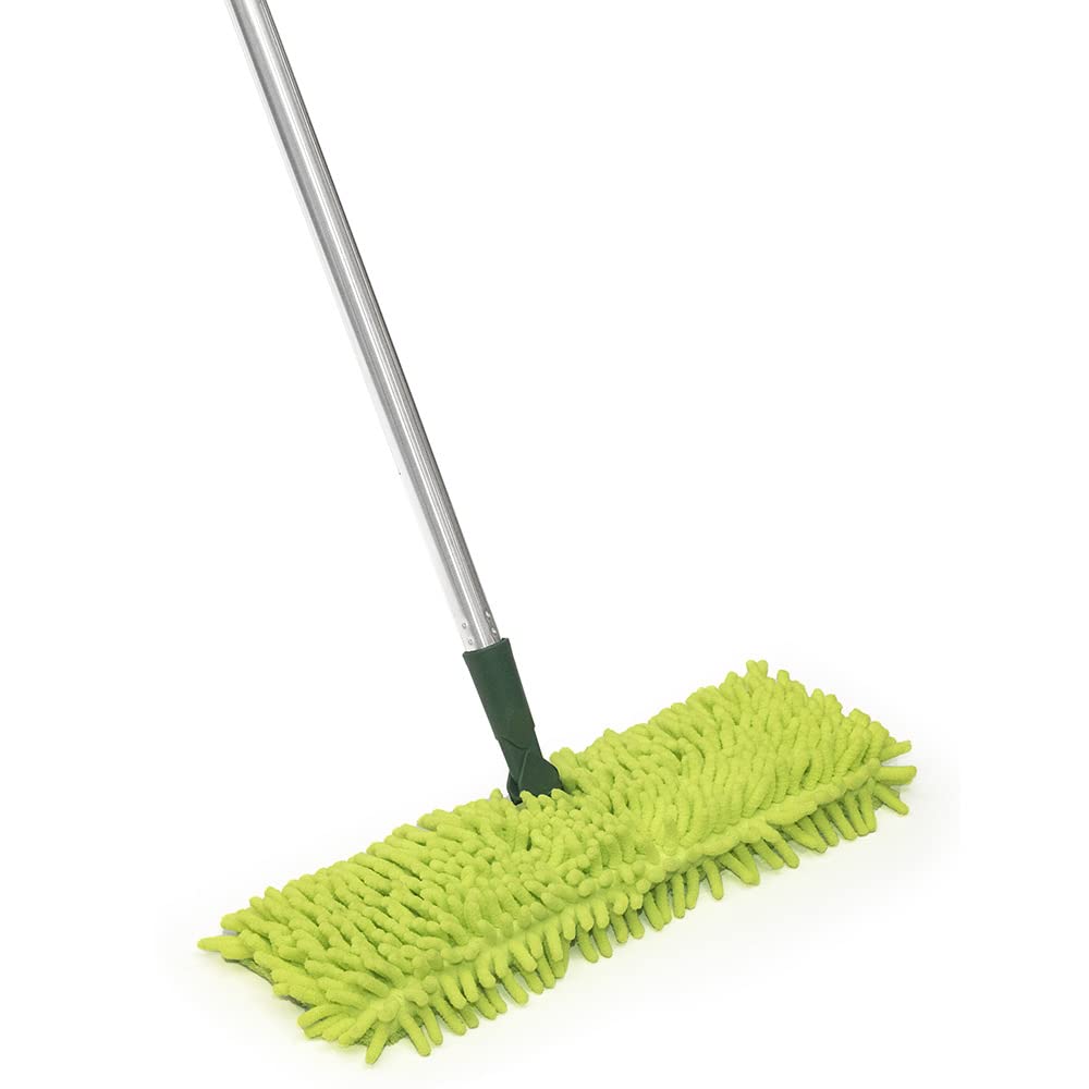 Pine-Sol Telescopic Microfiber Dry/Wet Dust Mopping for Cleaning Hardwood Floors, Tile, Laminate | Swivel Sweeper with Washable Pad and Extendable Metal Handle