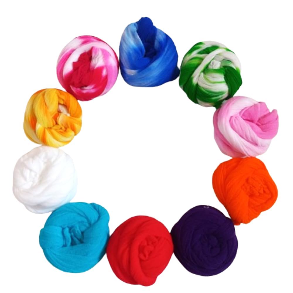 The Lovely Creations Mixed Color Stocking Fabrics for Flower Making (Length: 12-inch, 20 Pieces) (Mix Shaded and Non Shaded)-image-7
