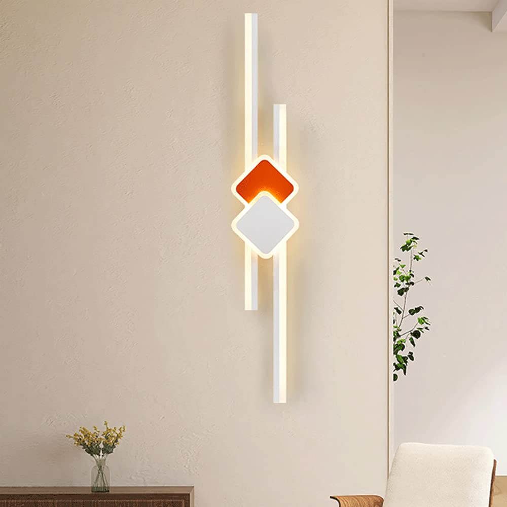 Kinkiet ścienny do sypialni, biały liniowy kinkiet, akrylowy klosz metalowy długi pasek, ultra cienkie kinkiety nocne, nowoczesne kinkiety LED, Illuminaz