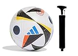 SKY GOLD Euro World Cup 2022 Hand-Stitched Football | Size 5 Training & Match Ball with Air Pump | Durable PU Leather | Ideal for All Age Groups, White