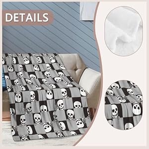 Halloweenblanketfunnyskullsheadkidsblanketskeletonsoftthrowblanketforhomeroomsofabedcouchbirthdaydecorallseason60x50inch Urban Country Home Decor Halloween blanketfunny skulls head kids blanketskeleton soft throw blanket for home room sofa bed couch birthday decor all season 60×50 inch urban country home decor