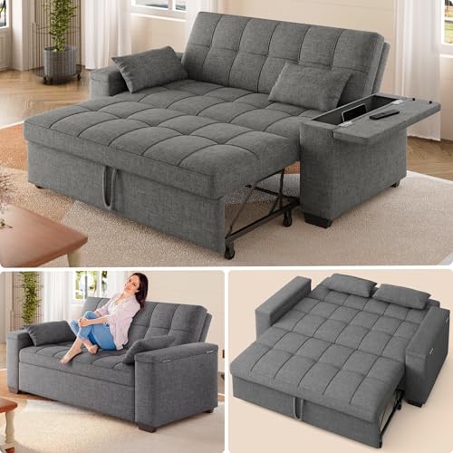 Gizoon Convertible Sofa Bed, 3-in-1 Futon Sofa Bed Queen Size,