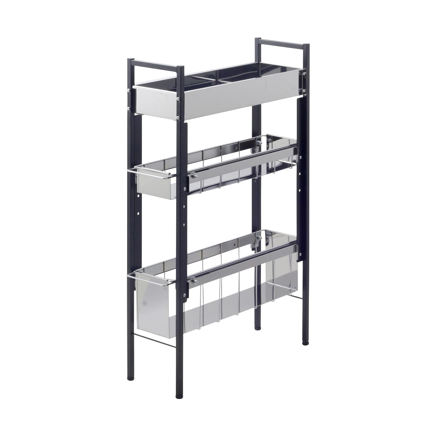 川口工器 オープンラック3段 黒 Amazon｜川口工器 ランドリー サイドラック