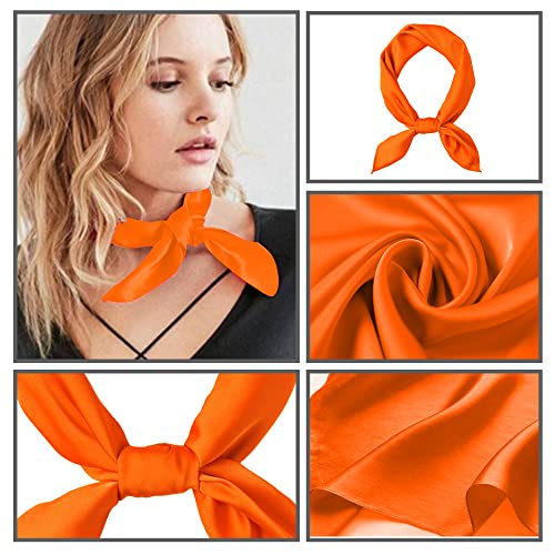 DOOVID Scarf Square Satin Headscarf Ribbon Neckerchief Women Scarfs Handbag Accessories3