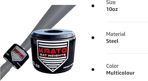 Miniatura 8 de Bat Weight - Ayuda para entrenamiento de bateo de béisbol y softbol, peso colocado por encima de las manos, juvenil, escuela secundaria,