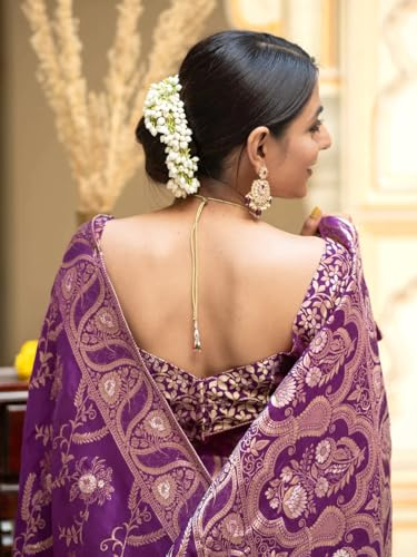 Image of C J Enterprise Women's Pure Kanjivaram Silk Saree Soft Design With Blouse Piece For Wedding (Almari-55)