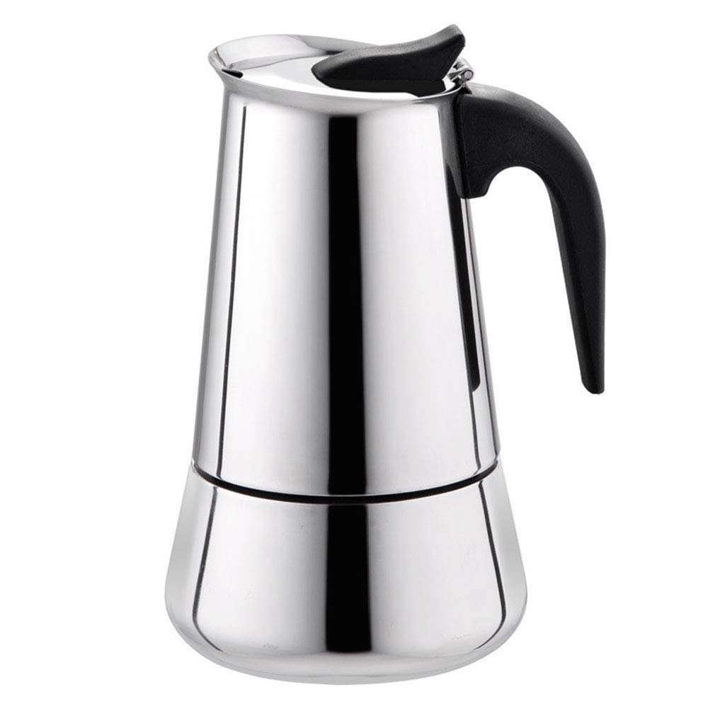 KUANDARMX Operación Simple Cafetera Italiana, Cafetera Espressos, Cafetera Moka Clásica, Olla Moka, Cafetera Acero Inoxidable para 2 Tazas/4 Tazas/6 Tazas, Adecuado para Cocinas de Inducción Presente
