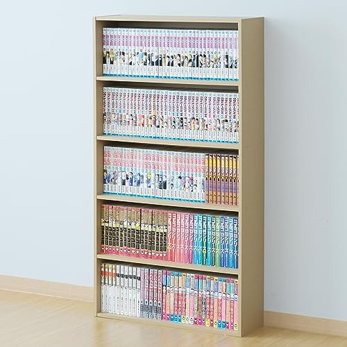 山善(YAMAZEN) 本棚 大容量 スリム 【全体耐荷重60㎏】 5段 幅60×奥行17×高さ111cm 収納棚 漫画棚 CD棚 コミックラック 組立品 クラフト CMCR-1160(ACR)の商品画像（Amazon）