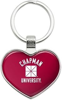 Chapman University Panthers Logo Keychain Heart Love Metal Key Chain Ring