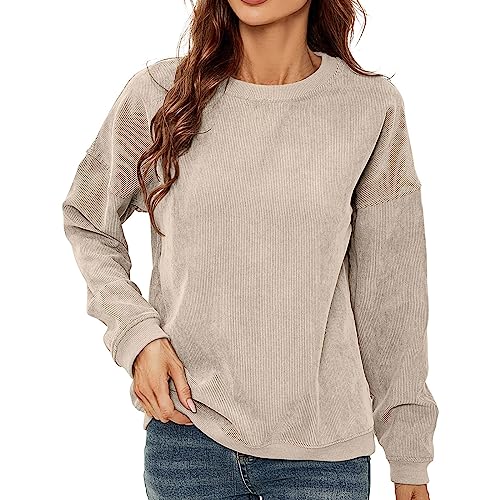 luohaibell-Damen-T-Shirts-Blusen-und-Blusen-Pullover-Rundhalsausschnitt-laessig-langaermlig-sexy-fuer-Frauen-langaermlig-locker-weich