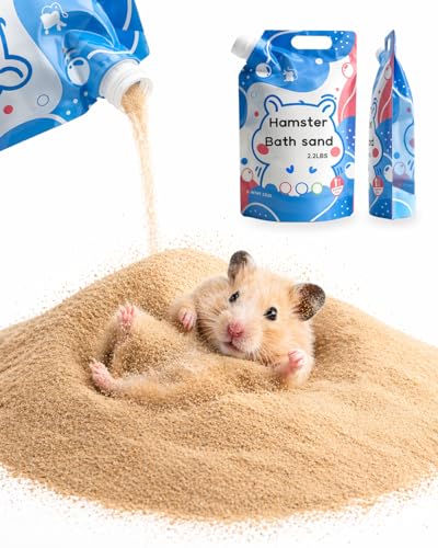 Meow&Woof Sable pour hamster, 1 kg de sable de bain pour chinchilla, sable 100 % naturel, sable du désert pour hamster, bain de hamster, sable sans poussière...